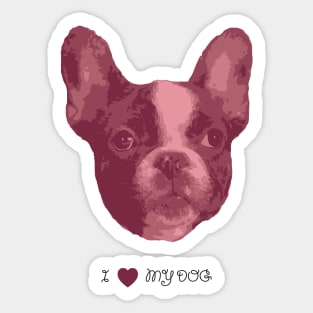 Dogs - French bulldog pink Sticker